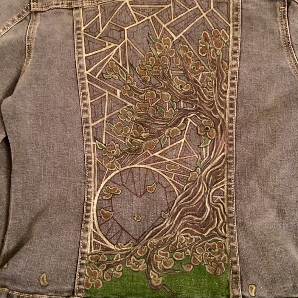 RARE HAND-PAINTED DENIM JACKET by: norm4eva